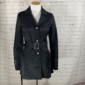 Black Rivet black trench coat